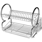 �gouttoir vaisselle chrome inox double niveau couverts assiettes