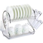 gouttoir  vaisselle inox 2 tages avec bac amovible pour cuisine & maison 43x 25 x 38 cm multifonctionnel ...