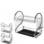 �gouttoir � vaisselle - inox - 2 etages - chrom� - contemporain - design