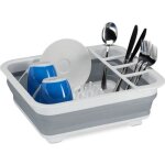 Relaxdays gouttoir pliable vaisselle porte - couverts pliant vier cuisine camping plastique silicone ...