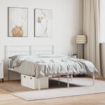 Elegant 140 x 190 cm cadre de lit adulte mtal avec tte de lit blanc 140x190 cm 206 kg