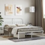 Elegant 140 x 190 cm cadre de lit adulte mtal avec tte de lit blanc 140x190 cm 21 kg