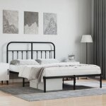 Elegant 140 x 190 cm cadre de lit adulte mtal avec tte de lit noir 140x190 cm 2155 kg
