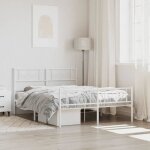 Elegant 140 x 190 cm cadre de lit adulte m�tal avec t�te de lit - pied de lit blanc 140x190cm 217 kg