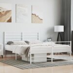Elegant 140 x 190 cm cadre de lit adulte mtal avec tte de lit - pied de lit blanc 140x190cm 226 kg