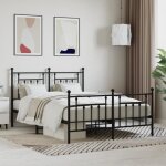 Elegant 140 x 190 cm cadre de lit adulte mtal avec tte de lit - pied de lit noir 140x190 cm 2425 kg ...