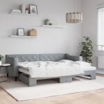 Elegant 80 x 200 cm lit adulte - lit de jour avec lit gigogne gris clair 80x200 cm tissu 3875 kg Elegant 80 x 200 cm lit adulte - lit de jour avec lit gigogne gris clair 80x200 cm tissu 3875 kg