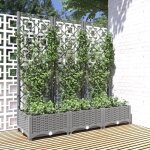 Elegant bac a fleur - jardinière avec treillis gris clair 120x40x1215 cm ppbonne vie98392 - gris 899 ... Elegant bac a fleur - jardinière avec treillis gris clair 120x40x1215 cm ppbonne vie98392 - gris 899 ...