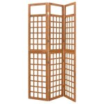 Elegant cloison de s�paration - paravent salon � 3 panneaux bois de pin 121x1805 cmbonne vie82717 - brun ...