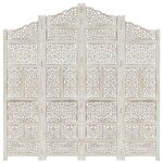Elegant cloison de séparation - paravent salon 4 panneaux blanc 160x165 cm bois manguierbonne vie17820 ... Elegant cloison de séparation - paravent salon 4 panneaux blanc 160x165 cm bois manguierbonne vie17820 ...