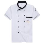 �l�gante veste de chef � manches courtes - con�ue pour la performance et le confort en cuisine blanc