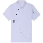 �l�gante veste de chef � manches courtes - con�ue pour la performance et le confort en cuisine blanc