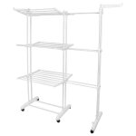 Elifuzhg s�choir pliable avec ailes lat�rales - s�choir coulissant � 3 niveaux blanc plastique pp + m�tal ...