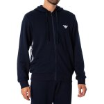 Sweat À capuche zippé avec logo sur la poitrine lounge - emporio armani - homme - bleu Sweat À capuche zippé avec logo sur la poitrine lounge - emporio armani - homme - bleu