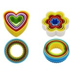 Emporte - pice plastique fleur coeur rond moule patisserie gateau biscuit x 5