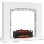 Encadrement de chemine - klarstein - studio frame ii - insert lectrique kamini - clairage led - blanc ...