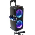 Enceinte active sono dj ibiza venus600 - lumineuse karaoke 2 x 8 / 20cm 600w bluetooth usb tws batterie ...