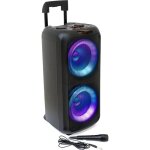 Enceinte active sono ibiza sound venus600 - lumineuse karaoke 2 x 8 / 20cm 600w bluetooth usb tws batterie ...