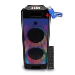 Enceinte autonome pickering djoon88 - dj pad 16 effets - led / bt / usb - 400w - boomer et sub + tel ...