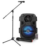 Enceinte autonome sonic08  led - 400w - usb / bt / aux - tlcommande + support longue perche avec micro ...