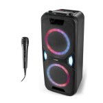 Enceinte bluetooth portable ? medion md44468 ? 2x22w rms ? micro ? karaoke ? radio fm ? effets lumineux ...