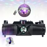 Enceinte compacte bluetooth leds usb sd fm party - falcon - boule disco leds rotative - jeu lumi�re astro ...
