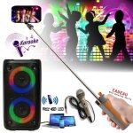 Enceinte enfant usb blueooth portable karaoke party leo - 250 sur batterie - micro - enceinte perche ...