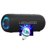 Enceinte hifi autonome 100w ledwood xs100 ampoule led buetooth usb tws ipx5 assistant vocal 10w rms batterie ...