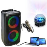 Pack sono dj karaoke enceinte ibiza columba - karaoke 1000w usb bluetooth - 4 micros sans fil - 1 enceinte ...