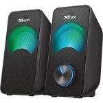 Enceinte pc 2. 0 trust arys avec clairage led 12 w (6 w rms) jack 35 mm haut parleur usb