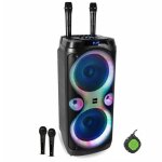 Enceinte sono karaoke usb bluetooth 1000w ibiza columba - karaoke lumineuse - 2 micros sans fil - mini ...