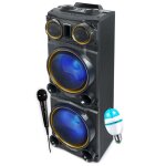 Enceinte sono party box muse m - 1988 dj 800w effet led multicolore clignotante usb / bluetooth / radio ...