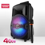 Enceinte sur batterie mydeejay djoon08 karaoke autonome 8 - 400w - usb / bt / sd + micro + tel