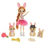 Enchantimals - coffret famille brystal lapin & lapereaux - poup�e 15 cm et accessoires - d�s 4 ans