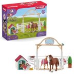 Enclos pour chevaux dhannah avec chienne ruby coffret schleich avec 20 lments inclus dont 2 chevaux ...