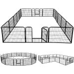 Enclos pour chien maxxpet 80x60 cm - 16 panneaux - course de chiot - parc de jeu en mtal
