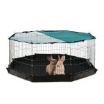 Relaxdays enclos avec couverture en filet lapins cochons d?inde extrieur levage hlp 60x150x150 cm argent ...