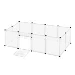 Enclos grillag� individuel pour petits animaux - liliin - 145x75x48cm - blanc
