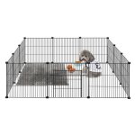 Enclos pour petits animaux - xmtech - réglable diy 12 panneaux - métal noir - 142x72x36cm - sécurisé Enclos pour petits animaux - xmtech - réglable diy 12 panneaux - métal noir - 142x72x36cm - sécurisé