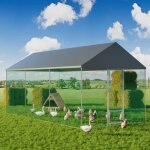 Enclos poulailler chenil extrieur 18 m2 parc  poules grande taille cadre en fer 6x3 m
