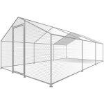 Enclos � poules 18 m� parc grillag� 6 x 3 x 2 m acier galvanis�
