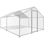 Enclos � poules 9 m� parc grillag� 3 x 3 x 2 m acier galvanis�