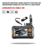 Endoscope industriel double objectif � rotation 360� hd4k - cam�ra 9mm et 16mm led 32 go carte tf hd ...