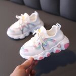 Enfant en bas âge infantile enfants bébé filles maille respirant à lacets chaussures souples baskets ... Enfant en bas âge infantile enfants bébé filles maille respirant à lacets chaussures souples baskets ...