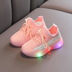 Enfants enfants bébés filles garçons stretch led lumière lumineux sport baskets chaussures rose Enfants enfants bébés filles garçons stretch led lumière lumineux sport baskets chaussures rose