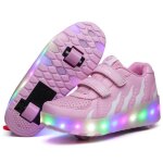 Enfant chaussures led lumires baskets usb rechargeable double roue patins  roulettes de skateboard ...