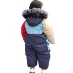 Enfant combinaison de ski unisexe une pice bb combinaison de ski dextrieur chaude et paisse  capuche ...