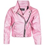 Veste en cuir pu rose pour filles bébés - col épais ceinturé étanche - Âge 5 - 13 ans Veste en cuir pu rose pour filles bébés - col épais ceinturé étanche - Âge 5 - 13 ans
