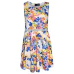 Robe patineuse imprim�e florale pour enfants filles - enfant - fille - sans manches - cou rond - ceinture ...