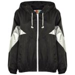 Enfants filles garçons coupe - vent noir vestes métallique panneaux encapuchonné cagoule imperméables ... Enfants filles garçons coupe - vent noir vestes métallique panneaux encapuchonné cagoule imperméables ...